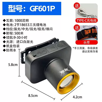 Long-Range, for Outdoor Hiking and – UV fənərlər - 601p-headlight-dual-lithium-battery-zoom