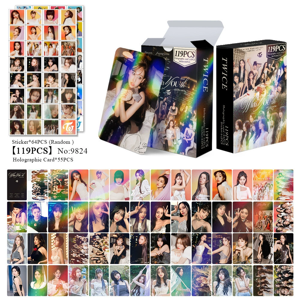 New Model Exclusively for Foreign Trade: 124 Holographic Cards, Total Chain Gidle Str Bptwice Celebrity Merchandise Lomo Small Cards