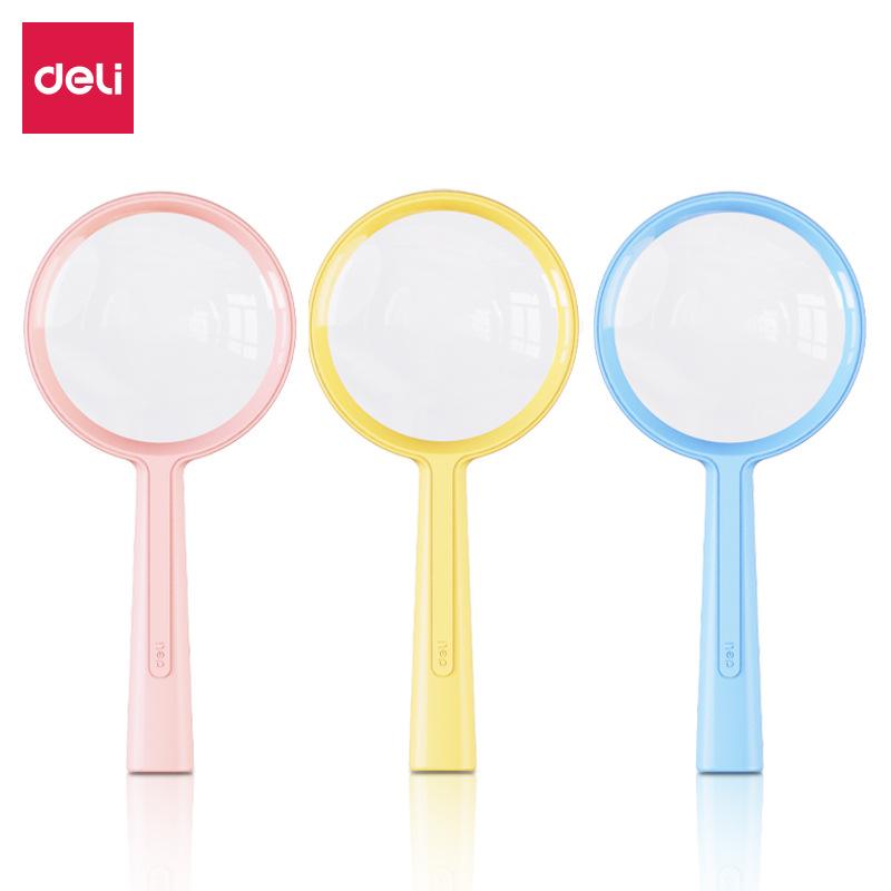 Deli lupa simple moda fácil de llevar Lente de Cristal resistente a la gota durable ABS mango LZ100LZ101
