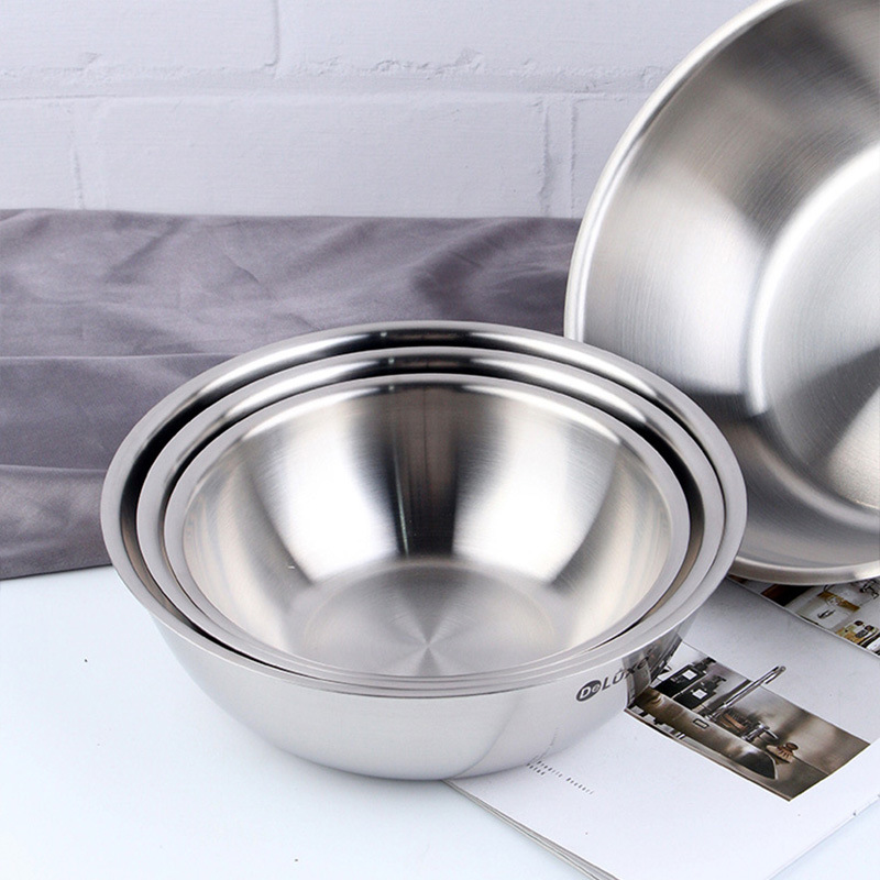 Deluxe Denas 18 / 10 acero inoxidable grueso lavabo de pelo lavabo de verduras lavabo de cocina lavabo de sopa tazón de fideos
