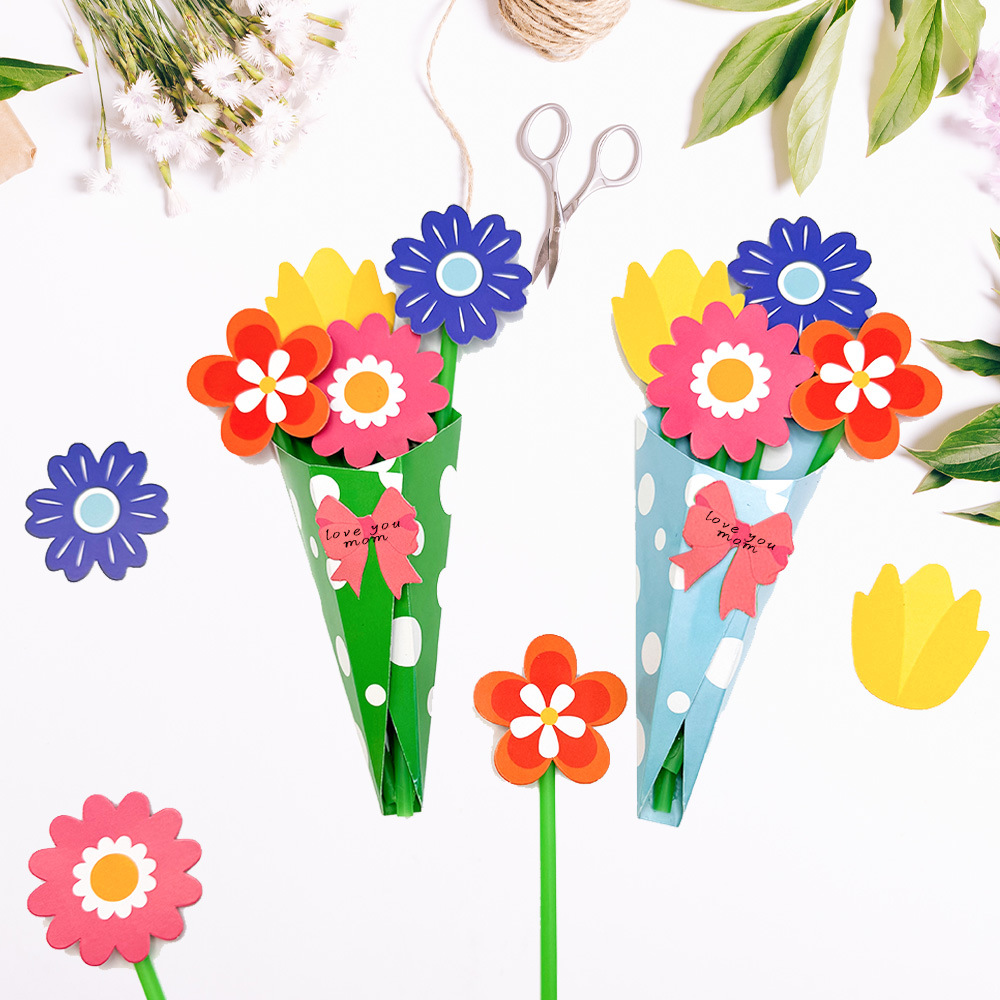 180g Weight bouquet Event & Party Supplies 1 Set Quantity Festival Occasion Paper Material Flower Pattern Sweet Style Sweet Flower Paper Festival Bouquet Party Supplies Party Accessories 1 Set 8