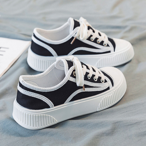 Cotton Shoes for Women 2024 New Spring and Autumn Style Versatile Platform Shoes with Thick Soles Casual Cotton Shoes One-time Delivery