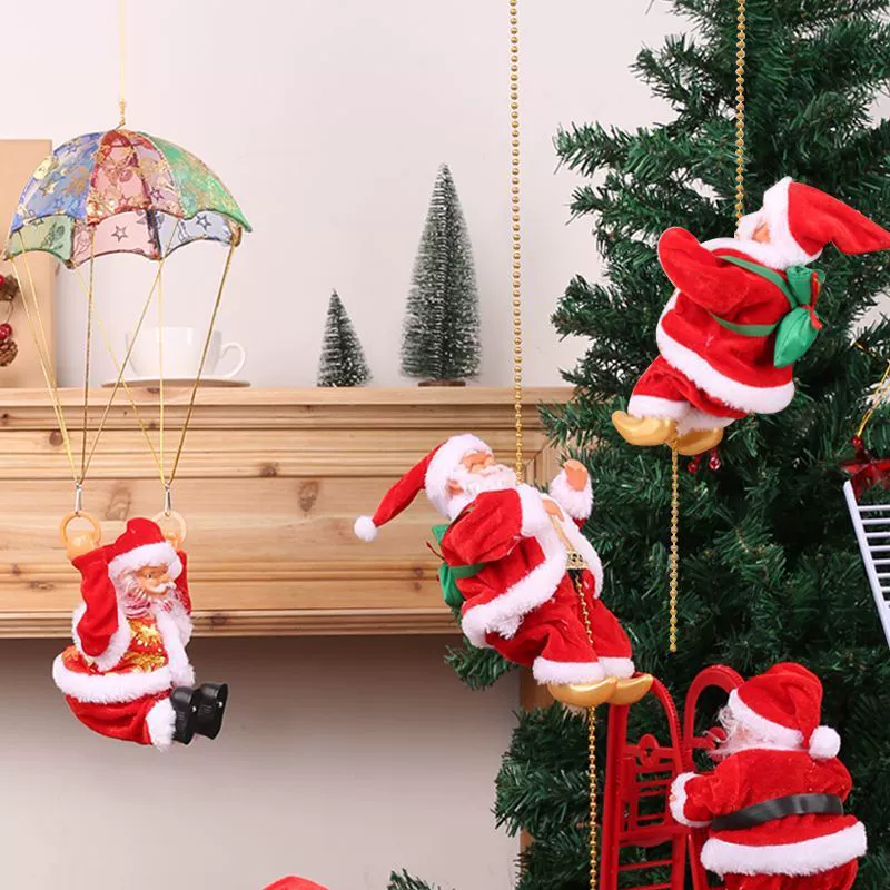 Санта-Клаус лазит по веревке игрушка лазание по лестнице