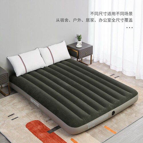 INTEX thickened inflatable bed cord pull flocked air bed camping air bed outdoor double portable air bed