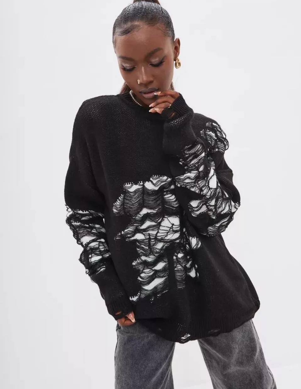 Sieviešu apģērbs Pulovers ar garām piedurknēm Ins Style Meiteņu top trikotāžas džemperis ikdienišķs brīvs, nobružāts džemperis_voghion.com