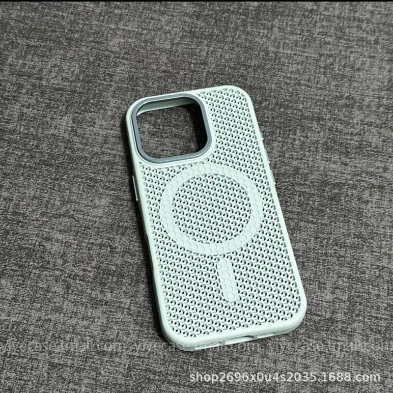 夏の放熱に適した iPhone16ProMax 磁気 Apple 15 携帯電話ケース フレーム ブラケット ハニカム通気性 新品|undefined