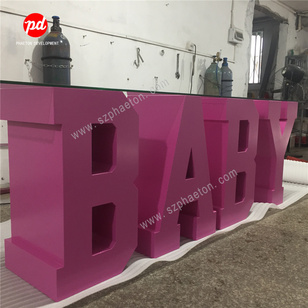 生日派对活动展览展示装饰字 金属烤漆双面立体桌面字批发定制