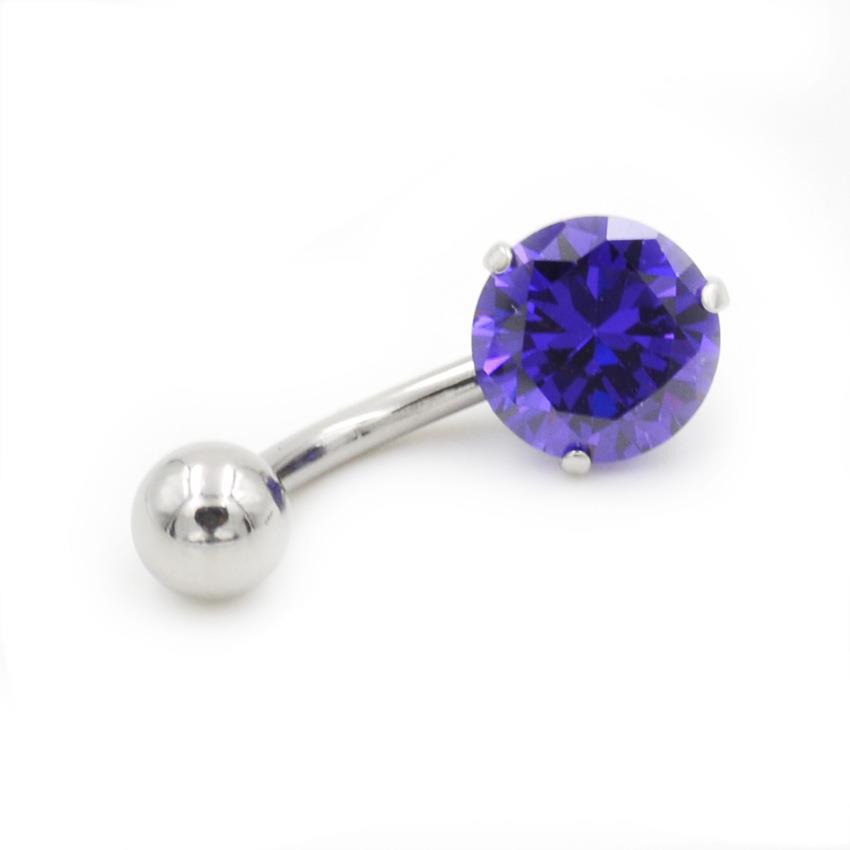 Navel Piercing Stud 8mm Round Zircon Hypoallergenic Body Jewellery_voghion.com