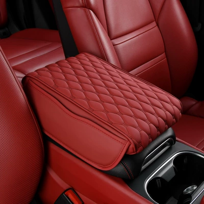 Armrest box pad Pad, Upgraded Version - large-size-32215-ice-peas-wine-red-upgrade-with-pocket