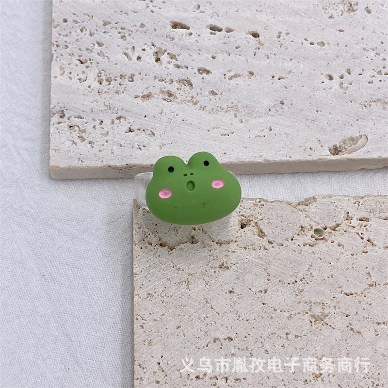 Nueva historieta animal Rana Tigre elefante pulpo resina anillo lindo estilo personalizado divertido anillo