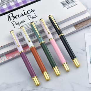 Morandi Color Metal Orb Business Advertising Student Signature Pen Gel Pen Water Pen Can Print Advertising Logo