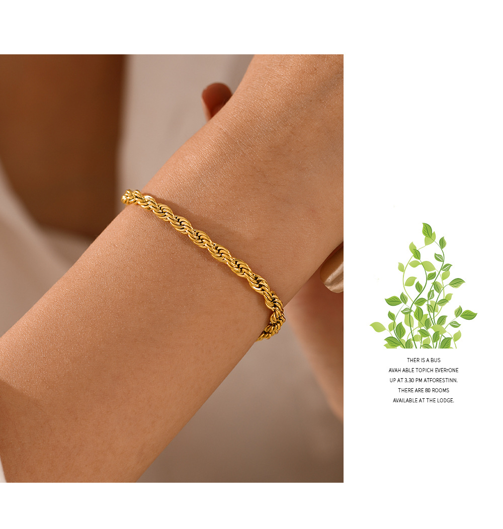 304 Stainless Steel Pendant Material Bracelets Classification Simple Style Twist 304 Stainless Steel Stainless Steel Bracelets In Bulk