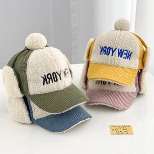 Baby hat autumn and winter Korean fashion girls cap boy ear protection baby warm windproof baseball cap for children