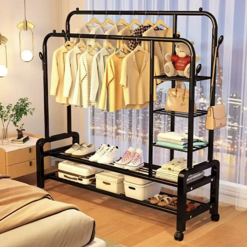 Вешалка для одежды от пола до потолка с колесом съемная спальня балкон дома охлаждение вешалка вертикальная полка для одежды