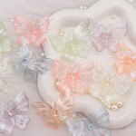 新款极光镭射蝴蝶制作diy手机壳汽车挂件装饰品串珠配件奶油胶