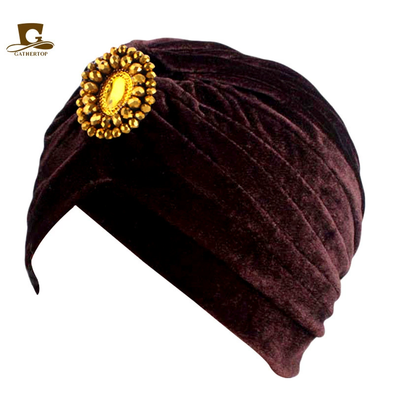 Demi-season golden velvet scarf, India