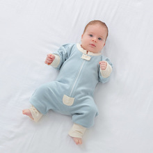 秋冬款嬰兒厚連體衣短袖薄款冰絲棉新生兒哈衣網紅睡衣寶寶衣服