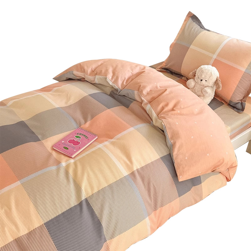 100 traje de cama de estudiante de algodón de tres piezas de algodón puro 2025 nueva sábana de verano funda de edredón 3