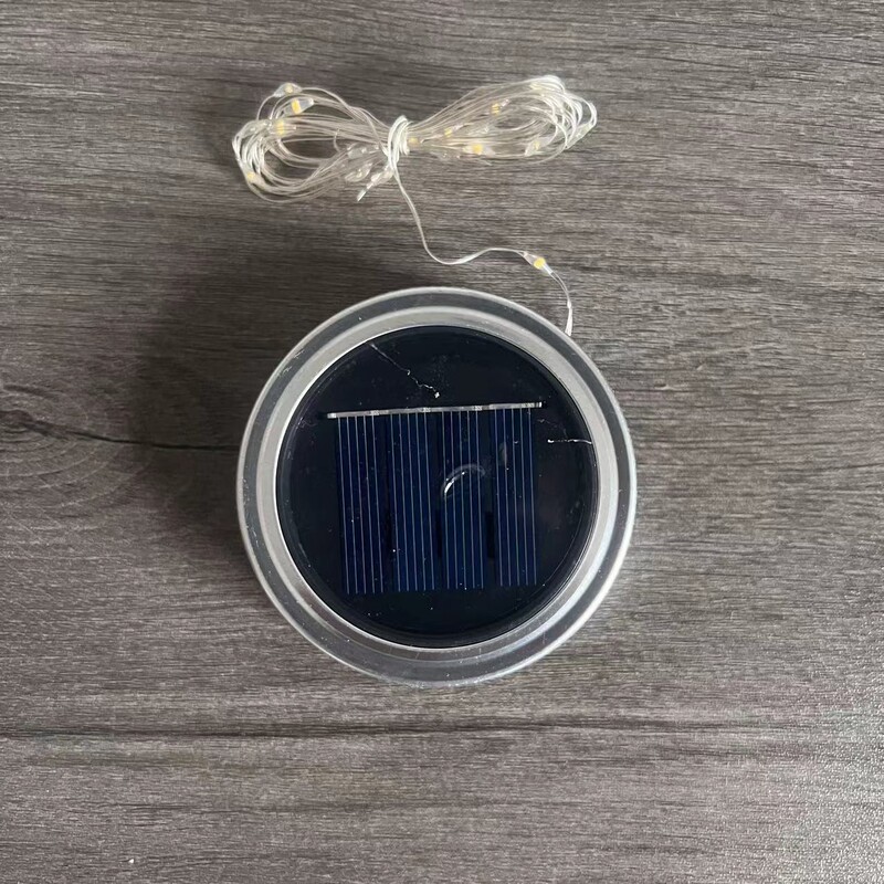 Manufacturer Wholesale Solar Panel Mason Jar Lid Light Led Waterproof Bottle Cap Light Outdoor Lighting Garden Light Landscape Light