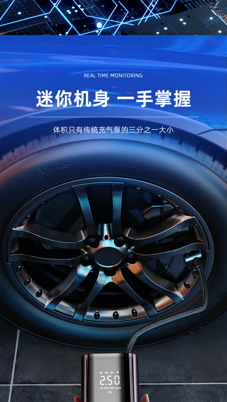 Car Air Pump Wireless Handheld Portable Small Electric Air Pump Car Tire Emergency Inflator Wholesale