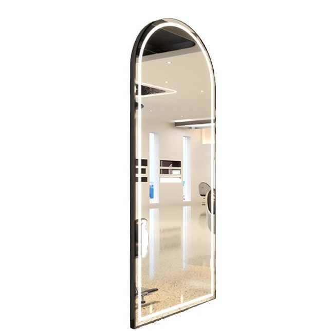 Tienda de moda de celebridades de Internet, peluquería, espejo, peluquería, peluquería especial, espejo de piso, espejo de teñido en caliente simple LED montado en la pared