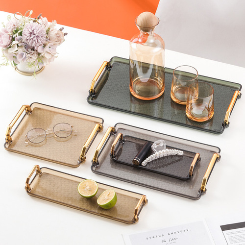 Tray rectangular plastic fruit plate cake snack plate tea cup water cup water tableware household commercial storage tray