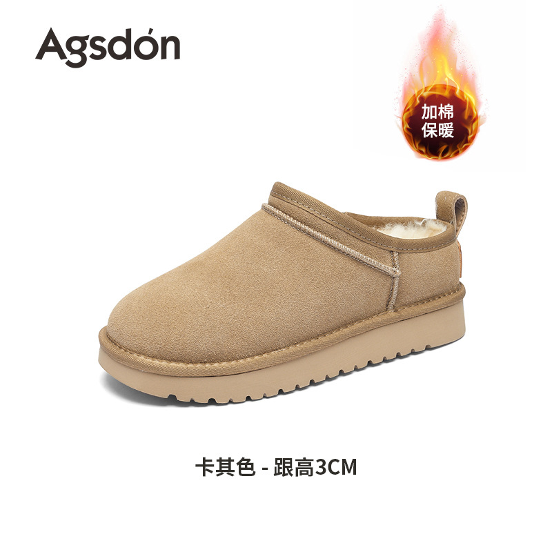 Botas de nieve de fondo grueso para mujeres 2025, nuevos zapatos de algodón de invierno gruesos con un pedazo de pan
