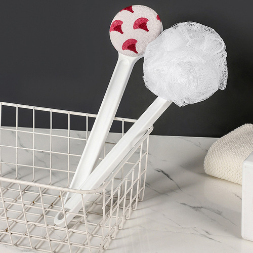 Long-handled Massage Shower Brush, Silicone Bath Brush with Handle, Bath Ball & Flower-Shaped Cleaning Brush—The Ultimate Exfoliating Tool for Removing Stubborn Residue