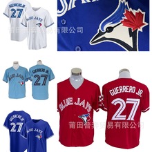 Blue Jays 刺绣现货批发MLB蓝鸟队27Guerrero Jr.主场棒球服球衣