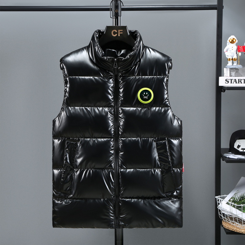 글로시 노워시 조끼 - 웃는 얼굴 로고 블랙