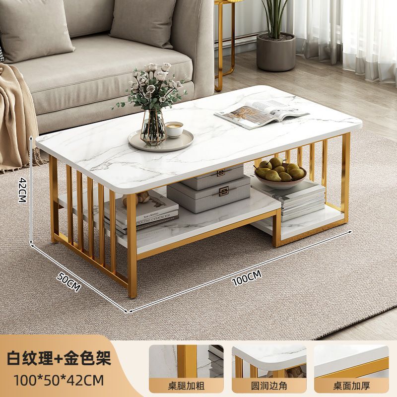 Mesa de té sala de estar doméstica 2025 nueva mesa de té pequeña casa de lujo ligero de alta sensación de alquiler de la casa de mesa cuadrada pequeña