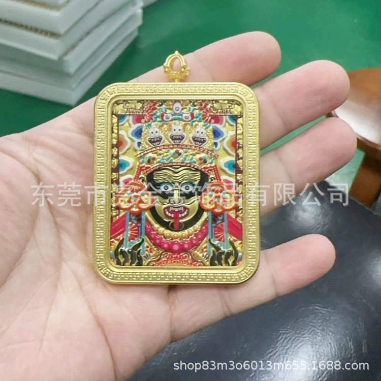 Трёхмерное рельефное Zakiram Thangka титановая сталь тибетский Тибетский Thangka амулет нержавеющая сталь Gawu коробочка