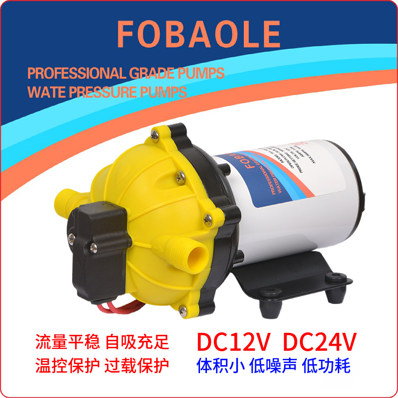 微型水泵电动高压隔膜泵24V喷雾泵抽水机灌溉洗洁精12V自吸泵家用