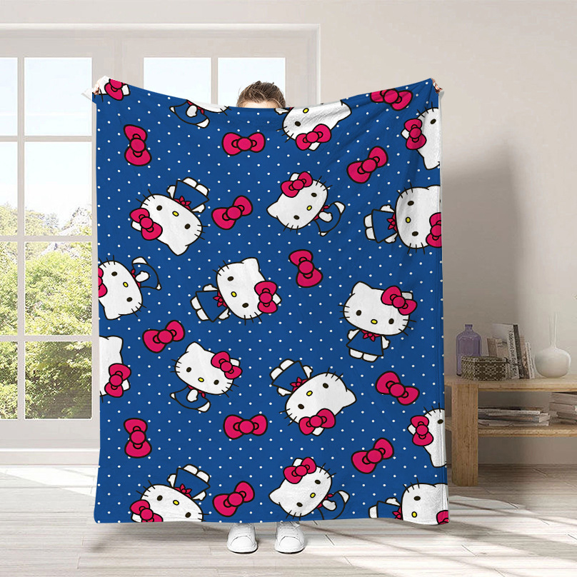 Monopolio transfronterizo de dibujos animados Sanrio mantas para niños lindas Hellokitty flange mantas de peluche cuatro estaciones mantas de peluche