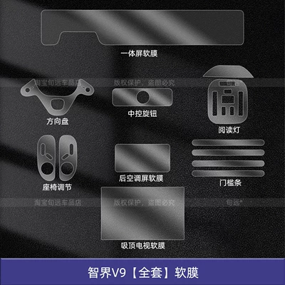 Control Knob Button Film, Steering | Car interior film - zhijie-v9-full-set-soft-film