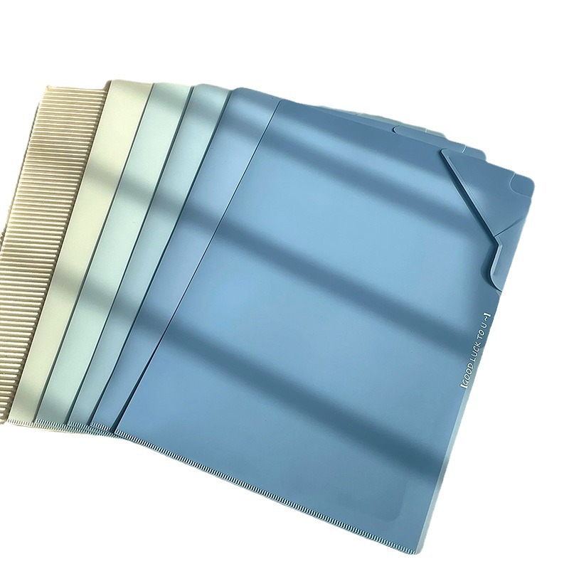 Nuevas carpetas en forma de L de gradiente carpeta de almacenamiento de materiales de oficina carpeta de almacenamiento de papel de examen de estudiantes grueso de gran capacidad