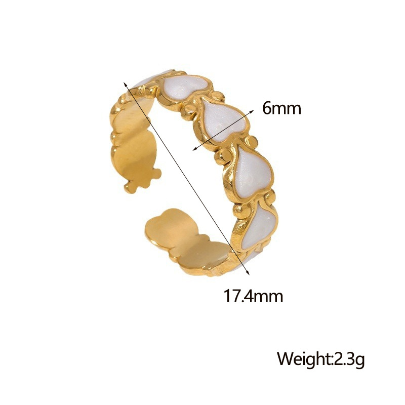 PVD Coated Animal Prints Jewelry Geometric 304 Stainless Steel Casual Simple Style Waterproof Non Tarnish Open Rings display picture 7