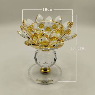 Butter Lamp Holder Candle Holder Supplies Living Room Buddha European Style Candle Holder Lotus Worship Light Luxury Crystal Household Candle Holder