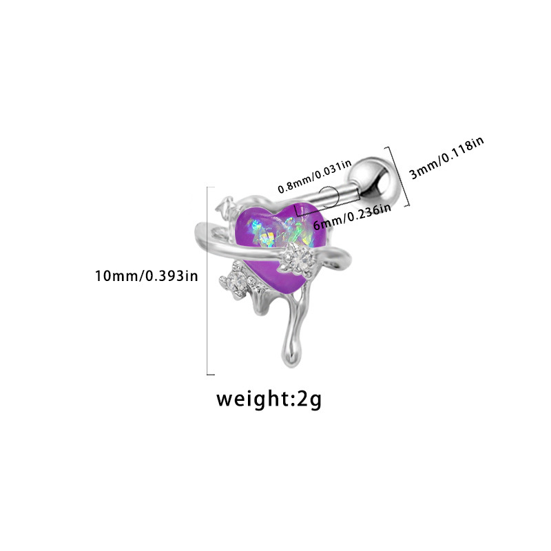 5g Weight Titanium Steel Ear Needle Material Cartilage earrings Classification 1 Piece Quantity Party, Street Occasion Titanium Steel Material Star, Heart Shape, Bow Knot Pattern All Seasons Season Unisex Gender Plating Design Hip-Hop, Streetwear Style 1 Piece Hip-Hop Streetwear Star Heart Shape Bow Knot Plating Titanium Steel Cartilage Earrings 18