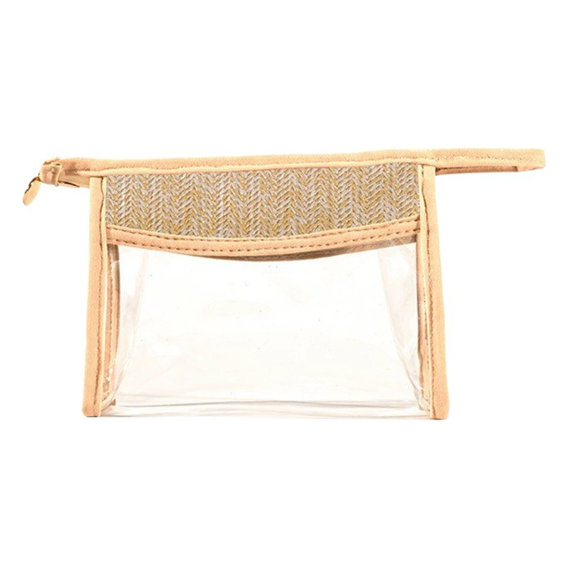 Прозрачная косметичка из ПВХ в стиле Amazon, плетеная из соломки, портативная сумка для хранения, водонепроницаемая сумка для туалетных принадлежностей, в стиле Amazon.