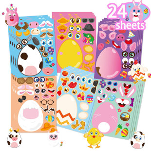 easter egg diy craft sticker easter children puzzle party game sticker children toy no