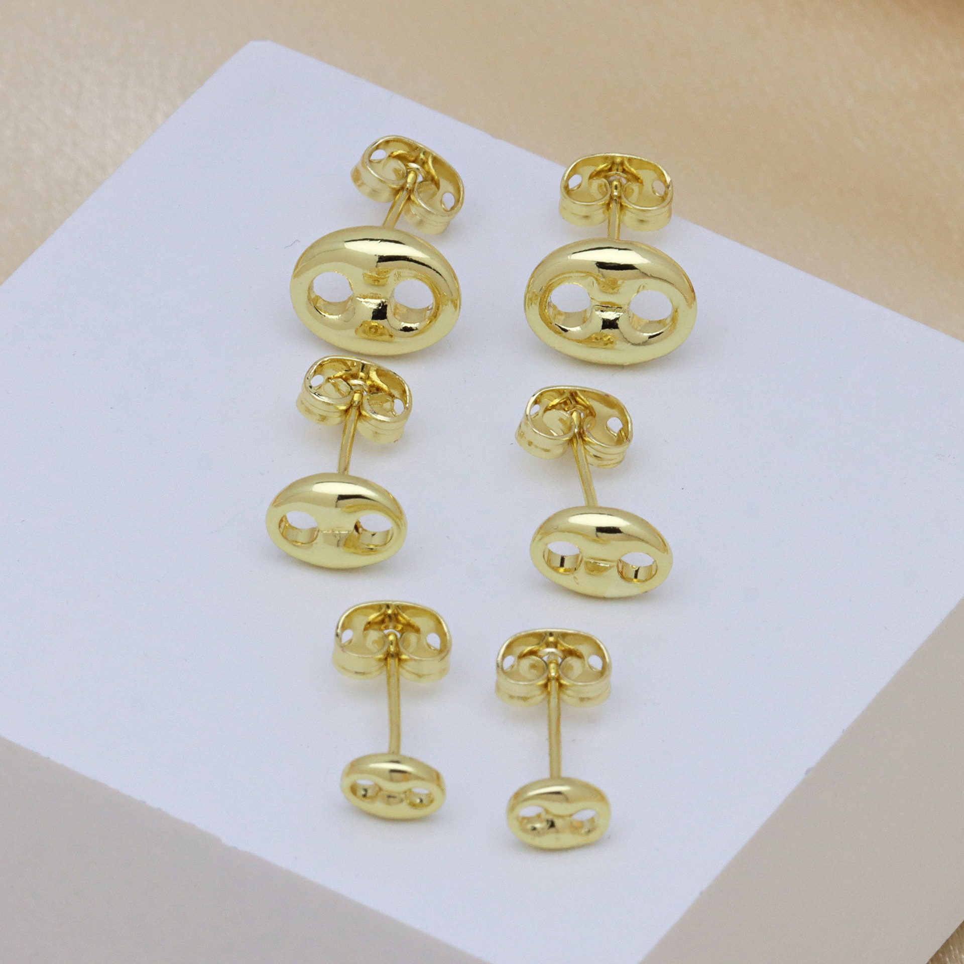 3g Weight Copper Ear Needle Material 1 Pair Cute Modern Style Pig Nose Copper Ear Studs