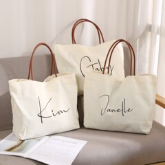 etsy クロスボーダー選択女性のファッションハンドバッグパーソナライズされた熱転写プロセス印刷可能なロゴキャンバストートバッグ