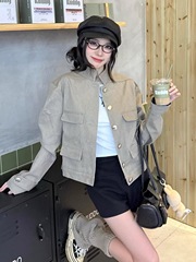 法式复古小香风工装外套女秋季新款感修身显瘦气质感上衣
