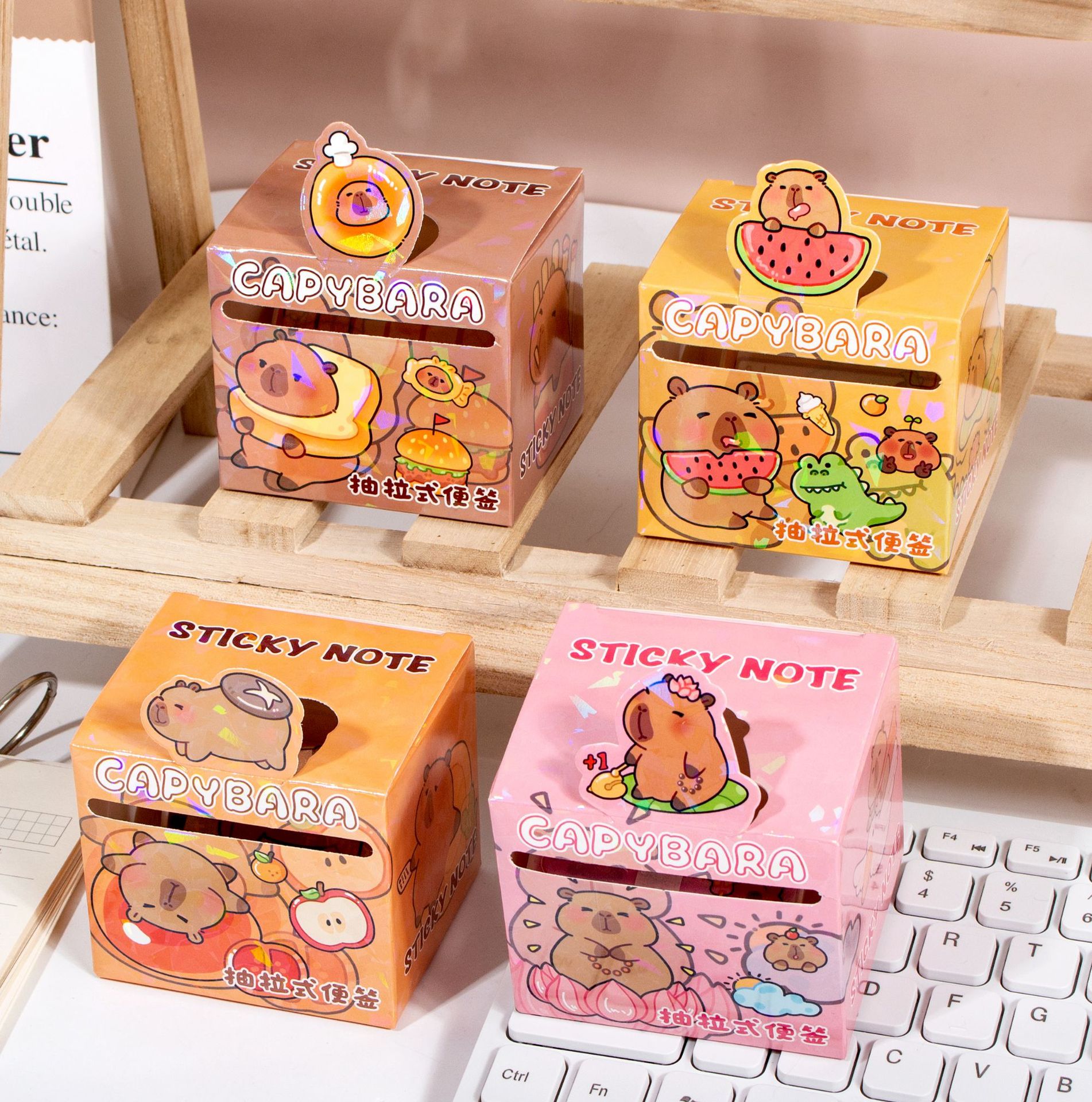Papelería de aprendizaje de papelería para estudiantes con pegatinas de notas de cristal brillante de cerdo gloroso