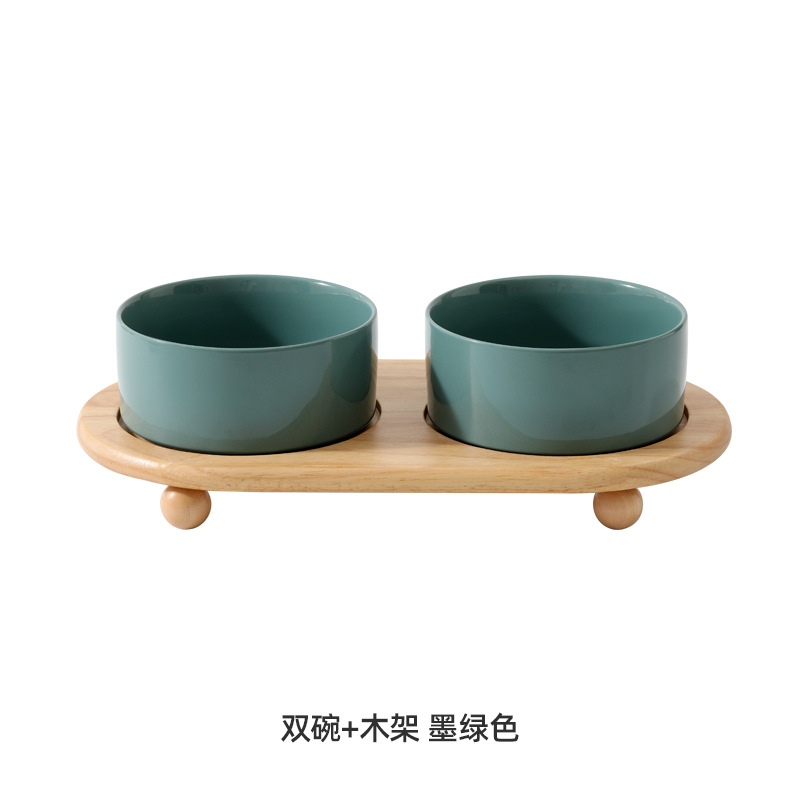 Double Bowl + doble ronda de cuentas de la placa de rack-verde oscuro