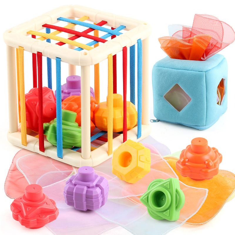 Puzzle infantil educación temprana libro de tela juguete forma Cecer Bell plegable no rasgar caja de toallas elásticas image 3