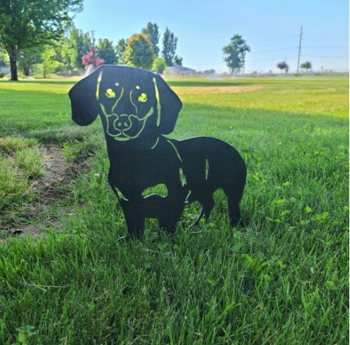 厂家直销供应跨境花园庭院装饰宠物狗猫动物铁艺金属剪影工艺品