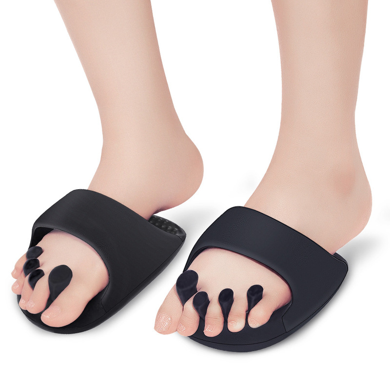 ハーフパームシェイクスリッパ女性用夏屋内マッサージヒップリフティングと腱緊張親指外反XO型脚矯正スリッパ|undefined