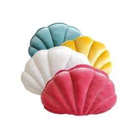 网红办公室座椅腰靠 可爱绒贝壳学生儿童护腰枕 车用汽车腰靠靠垫